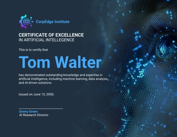Elegant Computer AI Certificate Template in English - Edit Online & Download