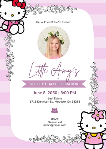 Modern Hello Kitty and Friends Invitation Template - Edit Online & Download