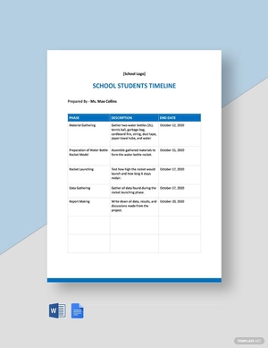 School Students Timeline Template