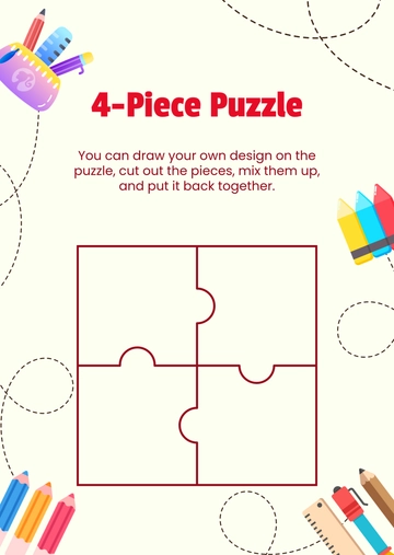 4 Piece Puzzle Template - Edit Online & Download