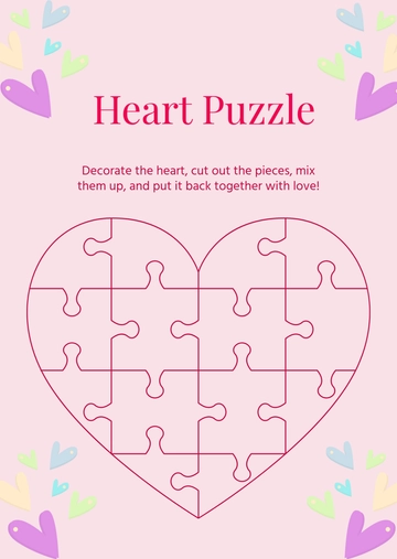 Heart Puzzle Template - Edit Online & Download