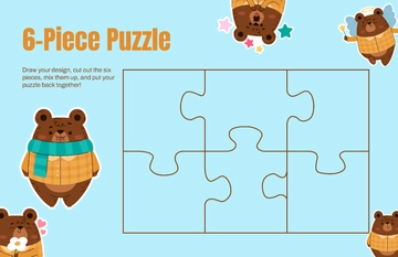 6 Piece Puzzle Template - Edit Online & Download