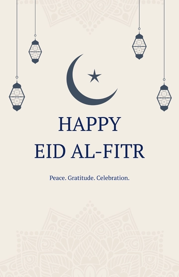 Minimalist Eid Al-Fitr Poster Template - Edit Online & Download