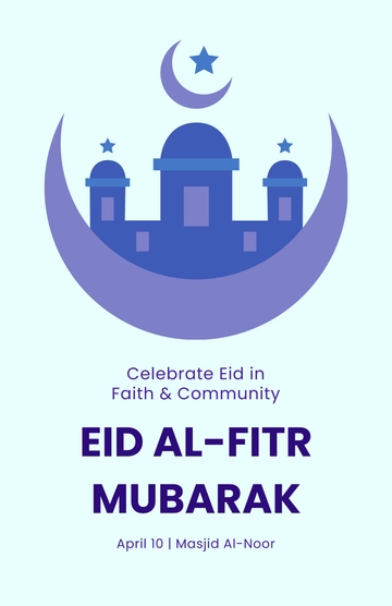 Mosque Eid Al-Fitr Poster Template - Edit Online & Download