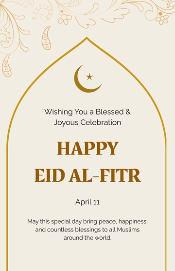 Muslim Eid Al-Fitr Poster Template - Edit Online & Download