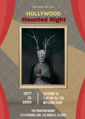 Hollywood Halloween Invitation Template - Edit Online & Download