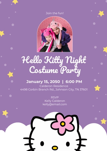 Aesthetic Hello Kitty Night Invitation Template - Edit Online & Download