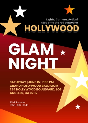 Colorful Hollywood Event Invitation Template - Edit Online & Download