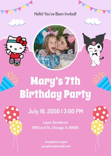 Hello Kitty & Kuromi Invitation Template - Edit Online & Download