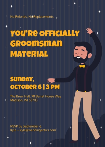Funny Groomsman Invitation Template - Edit Online & Download