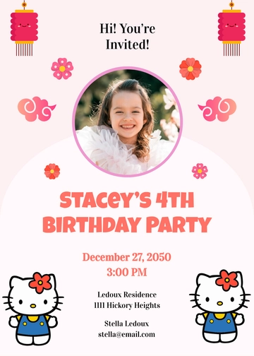 Sakura Hello Kitty Invitation Template - Edit Online & Download