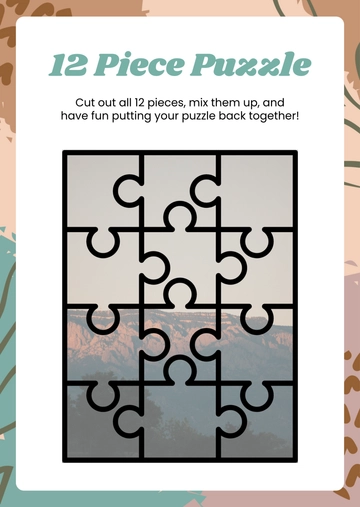 12 Piece Puzzle Template - Edit Online & Download