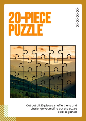 20 Piece Puzzle Template - Edit Online & Download