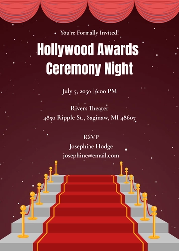 Hollywood Awards Ceremony Invitation Template - Edit Online & Download