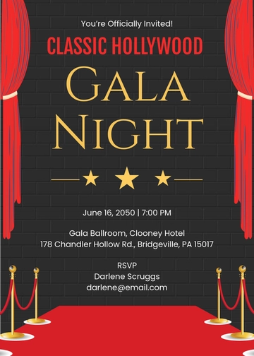 Classic Hollywood Invitation Design Template - Edit Online & Download