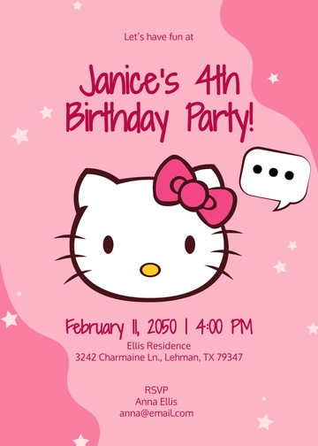 Creative Hello Kitty Chit-Chat Invitation Template | Template.net