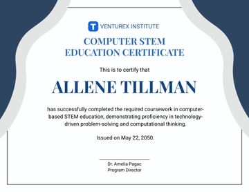 Computer STEM Education Certificate Template - Edit Online & Download