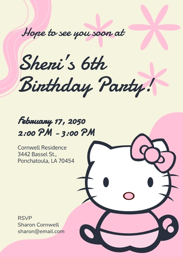 Cute Hello Kitty Invitation Design Template - Edit Online & Download