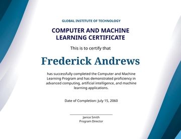 Computer and Machine Learning Certificate Template - Edit Online & Download