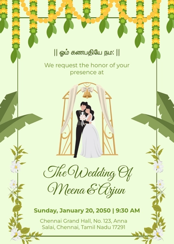 Tamil Marriage Invitation Template - Edit Online & Download