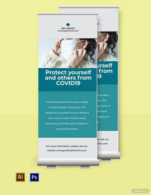 Coronavirus COVID-19 Health Care Roll-Up Banner Template