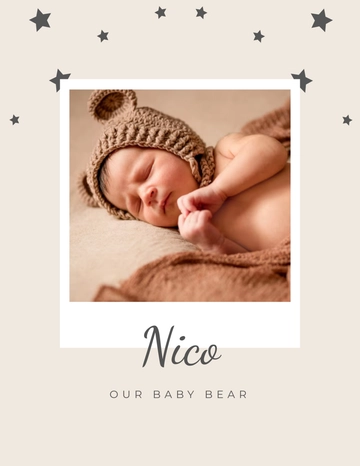 Aesthetic Baby Welcome Photo Template - Edit Online & Download