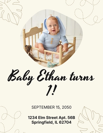 Baby Invitation Photo Template - Edit Online & Download
