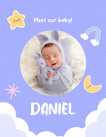 Cartoon Background Baby Photo Template - Edit Online & Download