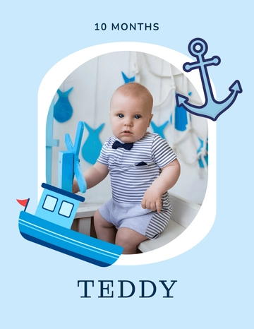 Blue Baby Boy Photo Template - Edit Online & Download