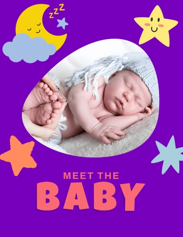 Simple Baby Birth Photo Template - Edit Online | Template.net