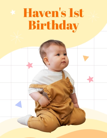 Happy Birthday Baby Photo Template - Edit Online | Template.net