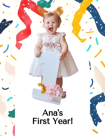 One-Year-Old Baby Photo Template - Edit Online | Template.net