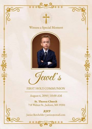 Professional First Church Communion Invitation Template - Edit Online & Download