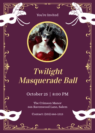 Gothic Masquerade Invitation Template - Edit Online & Download
