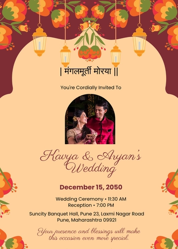 Marathi Marriage Invitation Template - Edit Online & Download