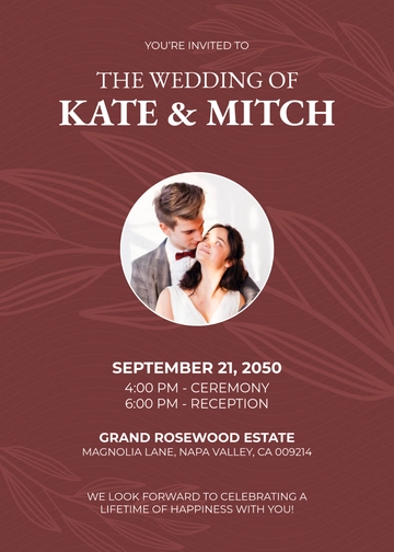 Romantic Marriage Invitation Template - Edit Online & Download