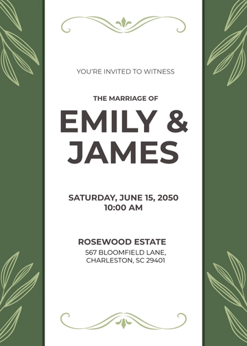 Minimalist Marriage Invitation Design Template - Edit Online & Download