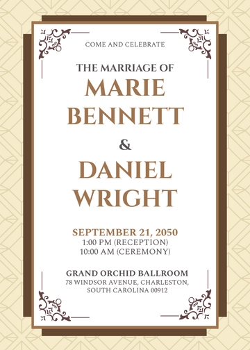 Traditional Marriage Invitation Template - Edit Online & Download