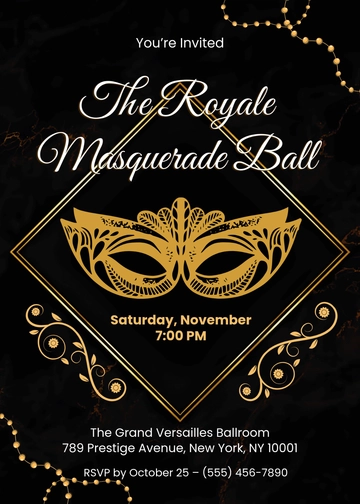 Fancy Masquerade Invitation Template - Edit Online & Download