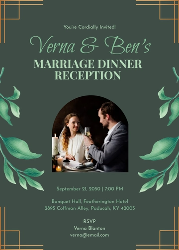 Professional Marriage Dinner Invitation Template - Edit Online & Download