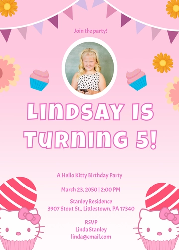 Hello Kitty Giggles Invitation Template - Edit Online & Download