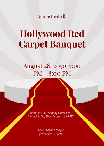 Hollywood Red Carpet Invitation Template - Edit Online & Download