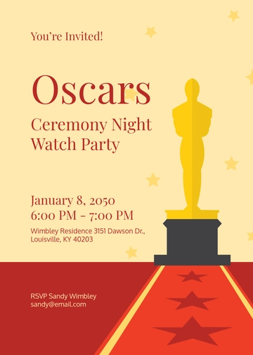 Hollywood Oscars Invitation Template - Edit Online & Download