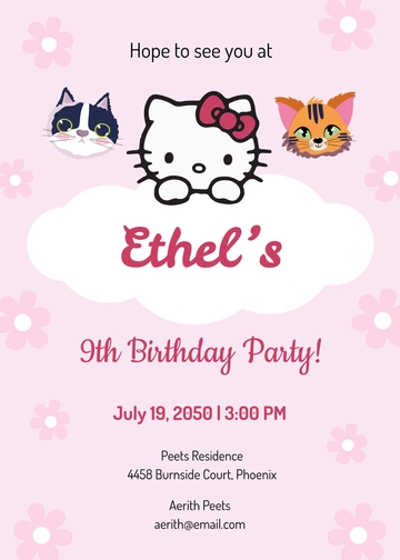 Hello Kitty Cat Invitation Template - Edit Online & Download