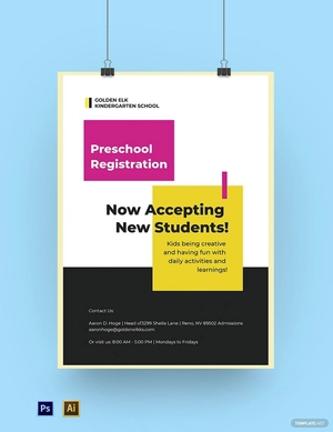 Preschool Registration Poster Template