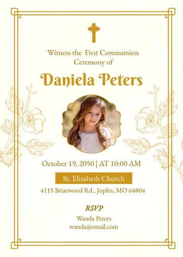 Editable First Communion Ceremony Invitation Template - Edit Online & Download