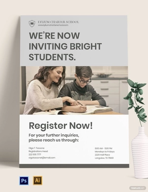 School Registration Poster Template