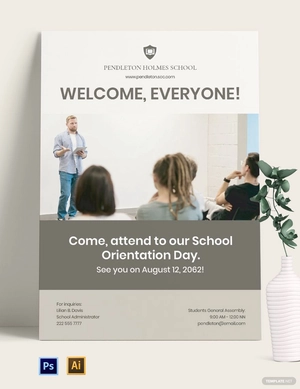 School Orientation Day Poster Template
