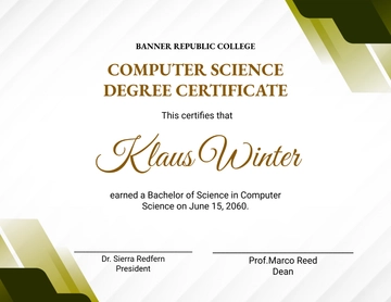 College Computer Degree Certificate Template - Edit Online & Download