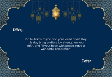 Printable Eid Mubarak Card Template - Download | Template.net